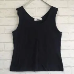 クロエ Chloe タンクトップ（L）黒 ノースリーブ カットソー ストレッチのサムネイル