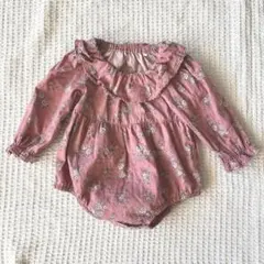 tete a tete バースディ花柄ロンパース 80cm ピンク　テータテート