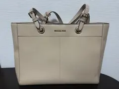 極美品　A4収納　マイケルコース　トートバッグ　ビジネス　レザー　ピンクベージュ