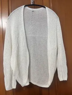 UNIQLO 3Dメッシュカーディガン S オフホワイト