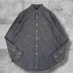 極美品 近年 ラルフローレン BDシャツ シャンブレー 刺繍 QRタグ XL相当