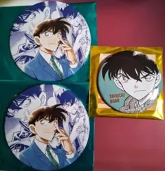 名探偵コナン 公式アプリ 復刻デザイン缶バッジ 工藤新一 毛利蘭