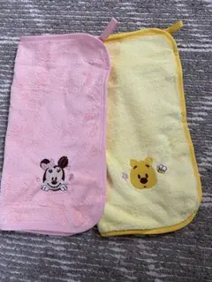 ディズニー　ループ付き　スクエアタオル　2枚セット　ミニー　プーさん　未使用