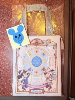 上海ディズニー10周年 ミッキー キャンバス生地防水 ショルダーバッグ 