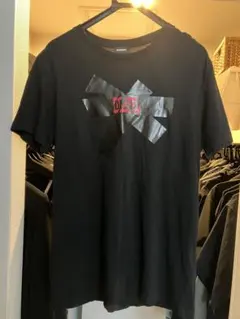 DIESEL 黒 Tシャツ テープ装飾