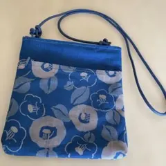 紺色 花柄 サコッシュバッグ未使用品
