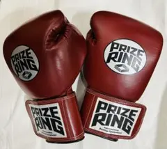 プライズリング　ボクシンググローブ　本革製　ワインレッド14オンス