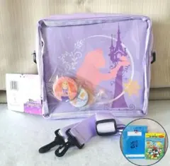ディズニープリンセスプレミアム缶バッジ付ショルダーバッグ　シールブック　ノート