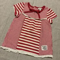 3can4on ワンピース 赤白ボーダー 80cmのサムネイル