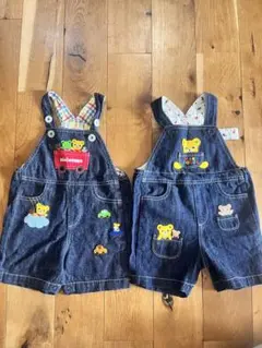 美品ミキハウス MIKIHOUSE オーバーオール 80 2枚セット