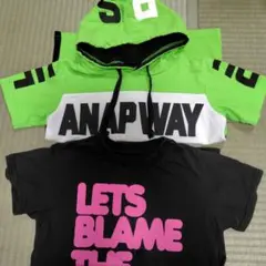 ANAP KIDS フード付きTシャツ、ブリーズロゴTシャツ 2枚セットのサムネイル