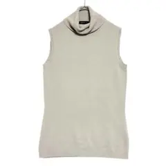 コムサイズム　タートルネック ノースリーブ ニット　薄手　グレージュ　M