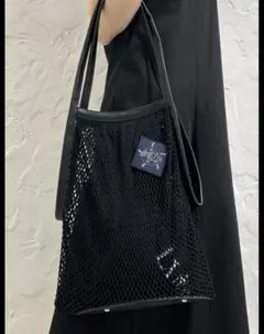 希少✨極美品✨LIMI feu ビックトートバッグ　メッシュ　レザー　肩掛け　黒