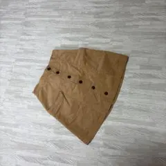 ベージュ コーディロイミニスカート ボタン付き