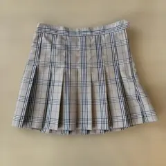 WEGO ベージュ チェック プリーツスカート
