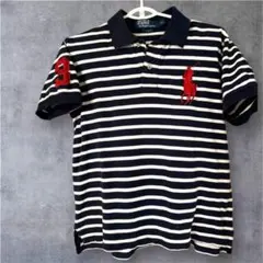 【レア】Ralph　ラルフ ポロシャツ XS ボーダー 刺繍ロゴ入り　150