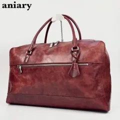 【希少】 アニアリ アンティークレザー ボストンバッグ 大容量 レッド 赤