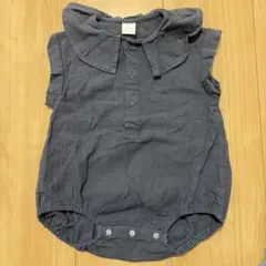 tete a tete 黒 襟付きロンパース 80
