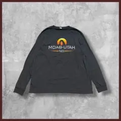 US古着 Pacific MOAB UTAH プリント ロンT長袖 グレー系 L