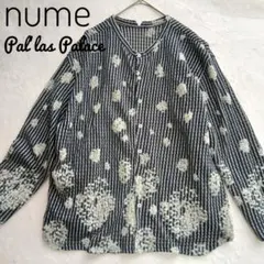 【美品】【Pal'las Palace nume】花柄刺繍　コットンニットシャツのサムネイル