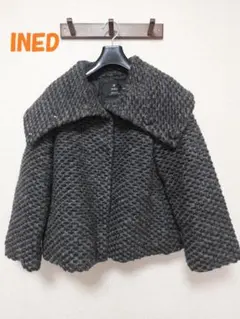 クリーニング済み☆INED　モヘア×ダウン　コート　ジャケット　３８　M　イネド