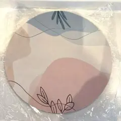 抽象花柄 円形マウスパッド
