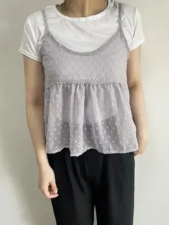 ドット柄ビスチェ（Tシャツ付き）
