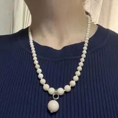 ホワイト ピンク 珊瑚 沖縄 本珊瑚 約58cm ネックレス グラデーション 