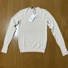 ZARA タグ付き 袖パール付き ニットセーター ピンク S