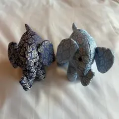 コンラッドバンコク　布製象のぬいぐるみ 青と紫