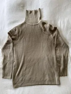 ユニクロ メンズ タートルネックセーター(L)ベージュ