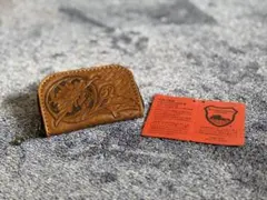 栃木レザーブラウン　小銭入れ　コインケース　ヌメ革本革