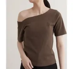 新品　earthy_ アシンメトリー リブTシャツ ブラウン
