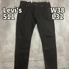 リーバイス 511 ブラック デニムパンツ W38 L32 スリム【し259】