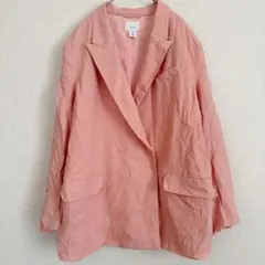 SALE‼️美品 H&M ピンク テーラードジャケット【M】肩パッド入り 古着