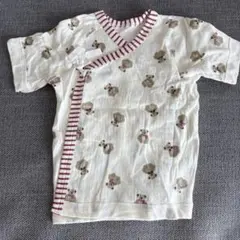 クマ柄ラップタイプベビー肌着 50-60cm