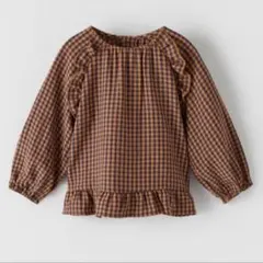 zara kids ザラキッズ　ギンガムチェック柄　シャツ　3-4y 104