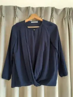 URBAN RESEARCH DOORS ネイビー長袖ブラウス