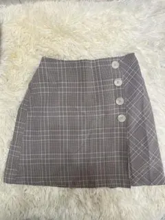 チェック台形スカート