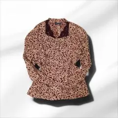 美品✨️デザイン 柄シャツ ブラウス 長袖 9号 春夏のサムネイル