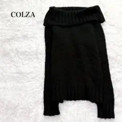 コルザ オフショルダーニット タートル ウール 無地 長袖 シンプル フェミニン