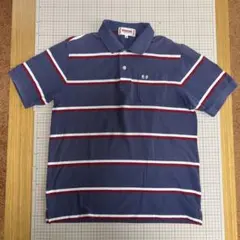 McGREGORメンズMポロシャツ　紺(紫)・赤・白ボーダー