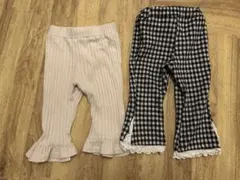 ブラックチェック・フリルパンツセット M aosta