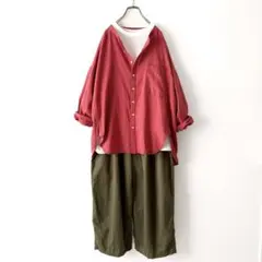 美品 ソウルベリー Tシャツに羽織りたい、コットンリネンのシャツ オーバーサイズ