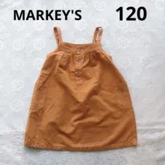 ☆MARKEY'S オレンジ ジャンバースカート ボタン付き　120サイズ
