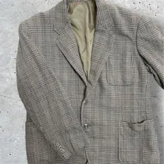 黒須洋服店 テーラードジャケット チェック柄　ブラウン　単丈