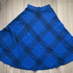 USA ヴィンテージスカート 青 チェック柄