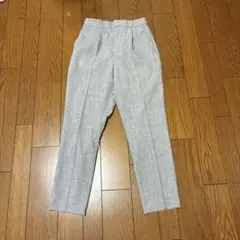 GUグレー スラックス ゴム入り