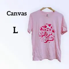 Canvas ピンク Tシャツ Lサイズ レディース 半袖 トップス 夏