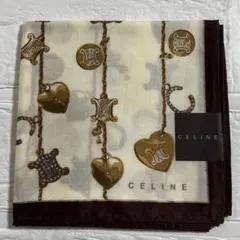 【新品未使用品】CELINE チェーンハートデザイン ハンカチ